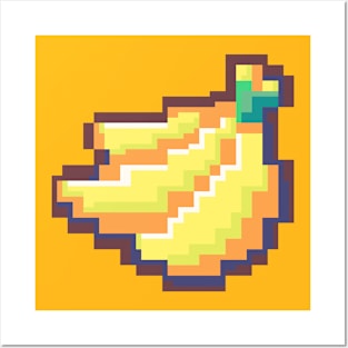 Yellow Banana Pixelart Posters and Art